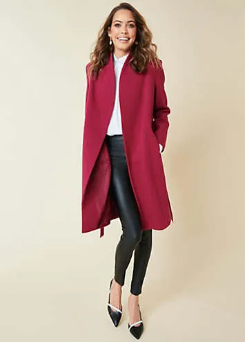 Kaleidoscope London Calling Smart Berry Coat | Grattan