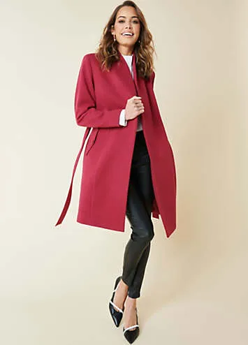 Kaleidoscope London Calling Smart Berry Coat | Grattan