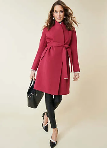 Kaleidoscope London Calling Smart Berry Coat | Grattan