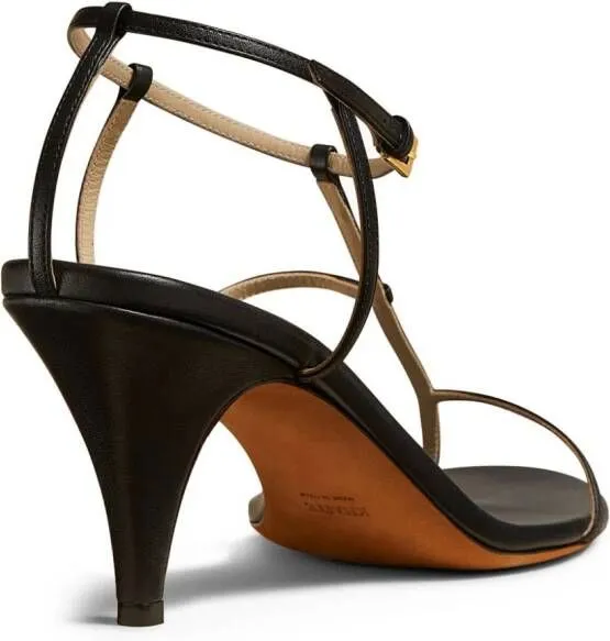 KHAITE The Jones 75mm leather sandals Black