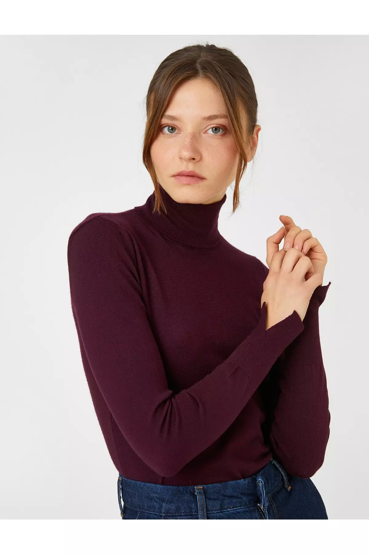 KOTON Ribbed Turtleneck Sweater