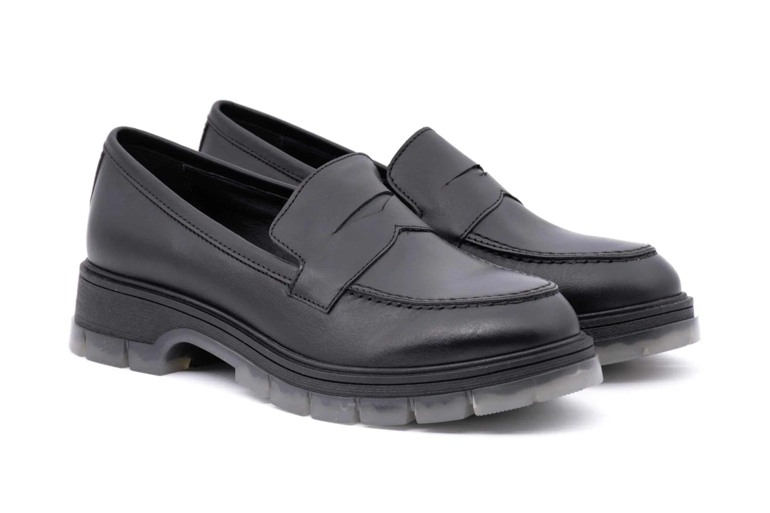 Leather Loafer with Tank Sole