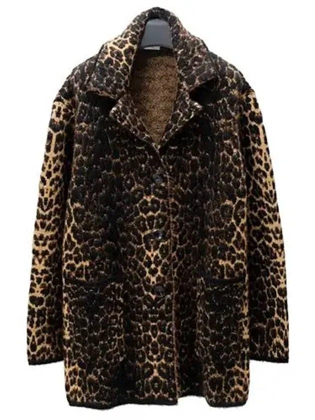 Leopard Print Breasted Single Coat Brown