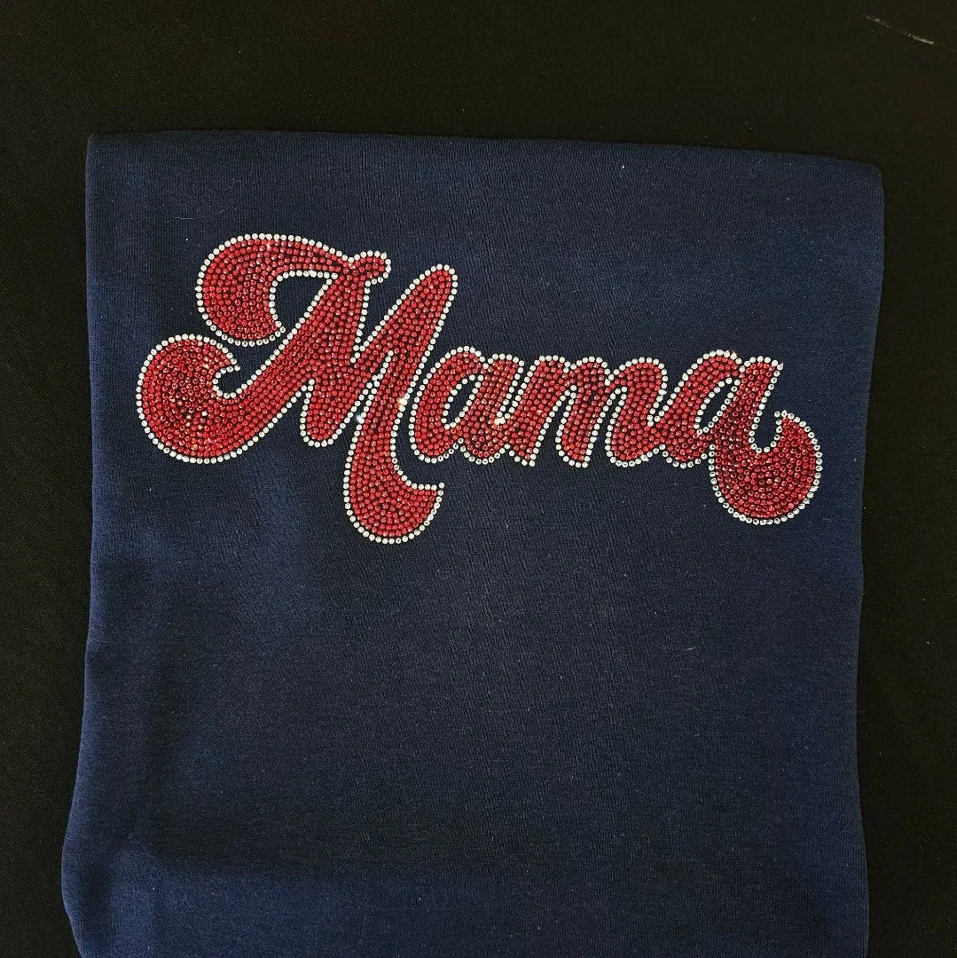 Mama Retro Rhinestone Transfer