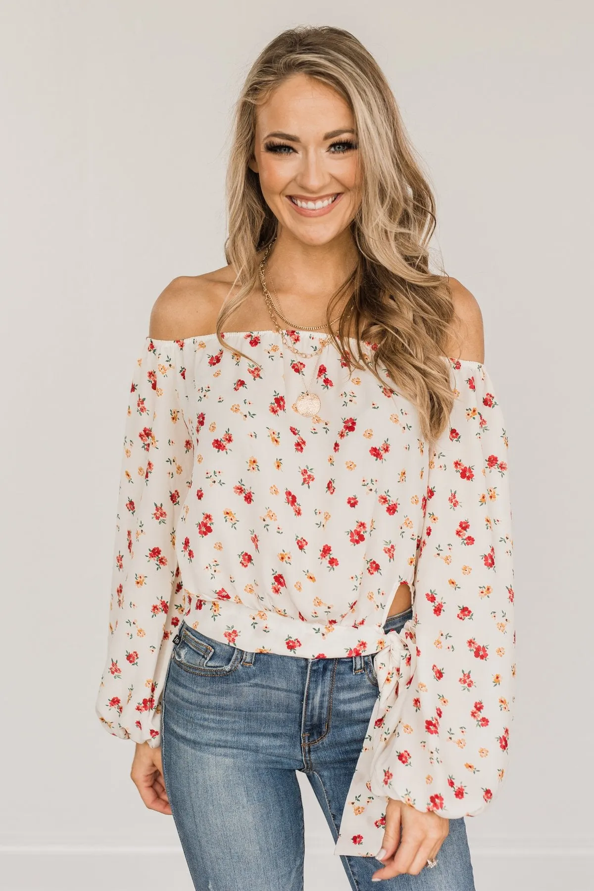 Match Made In Heaven Off The Shoulder Blouse- Cream