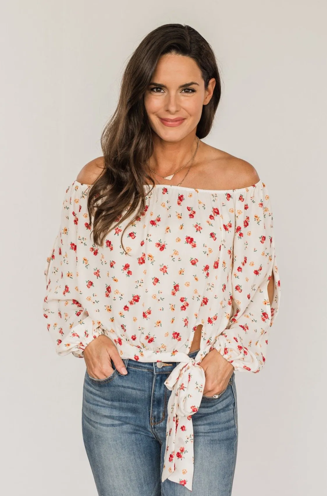 Match Made In Heaven Off The Shoulder Blouse- Cream