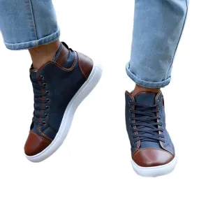 Men Lace-Up Leather Boots