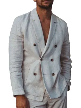 Men's Lapel Double-Breasted Casual Blazer