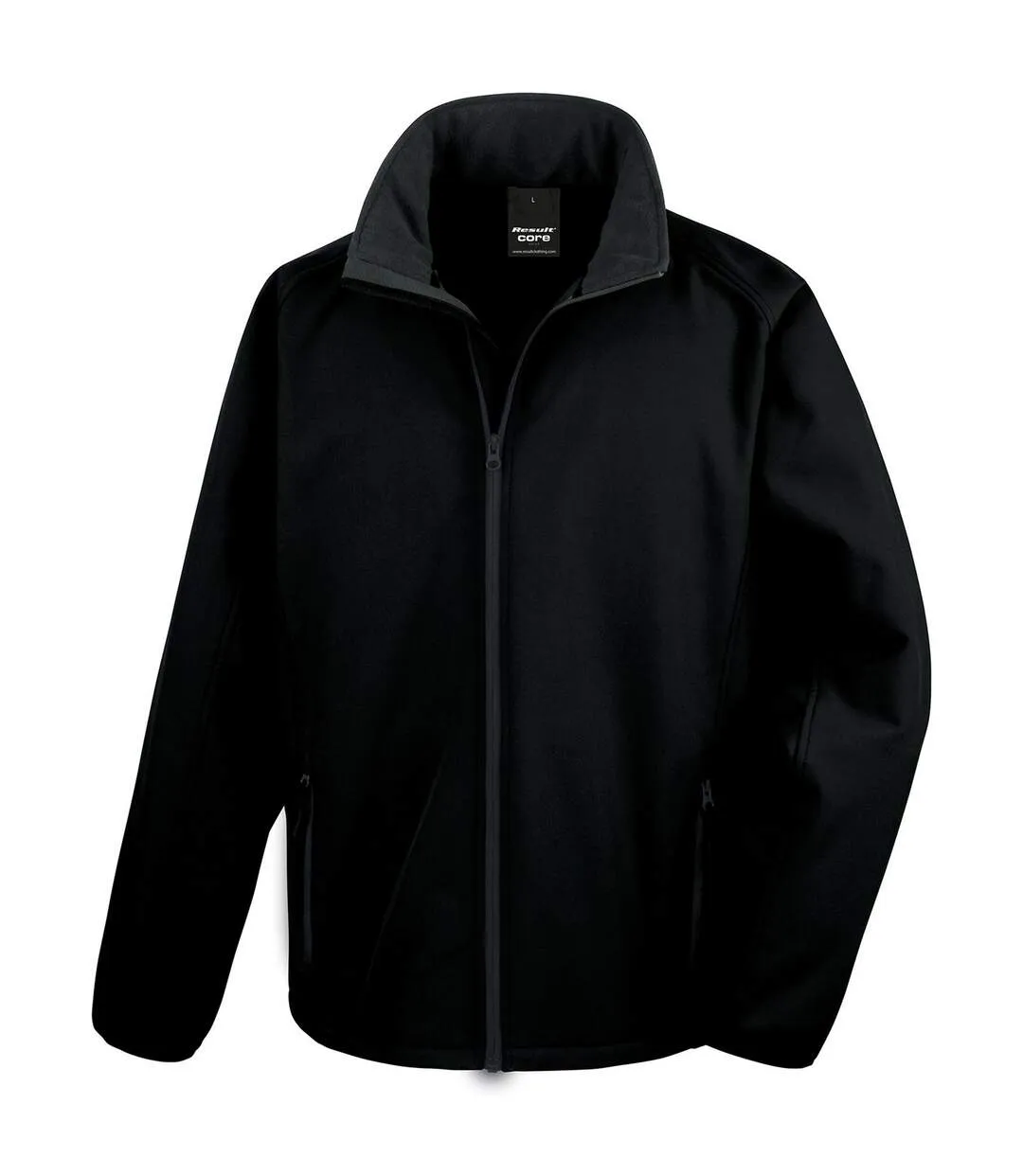 Mens printable soft shell jacket black Result Core