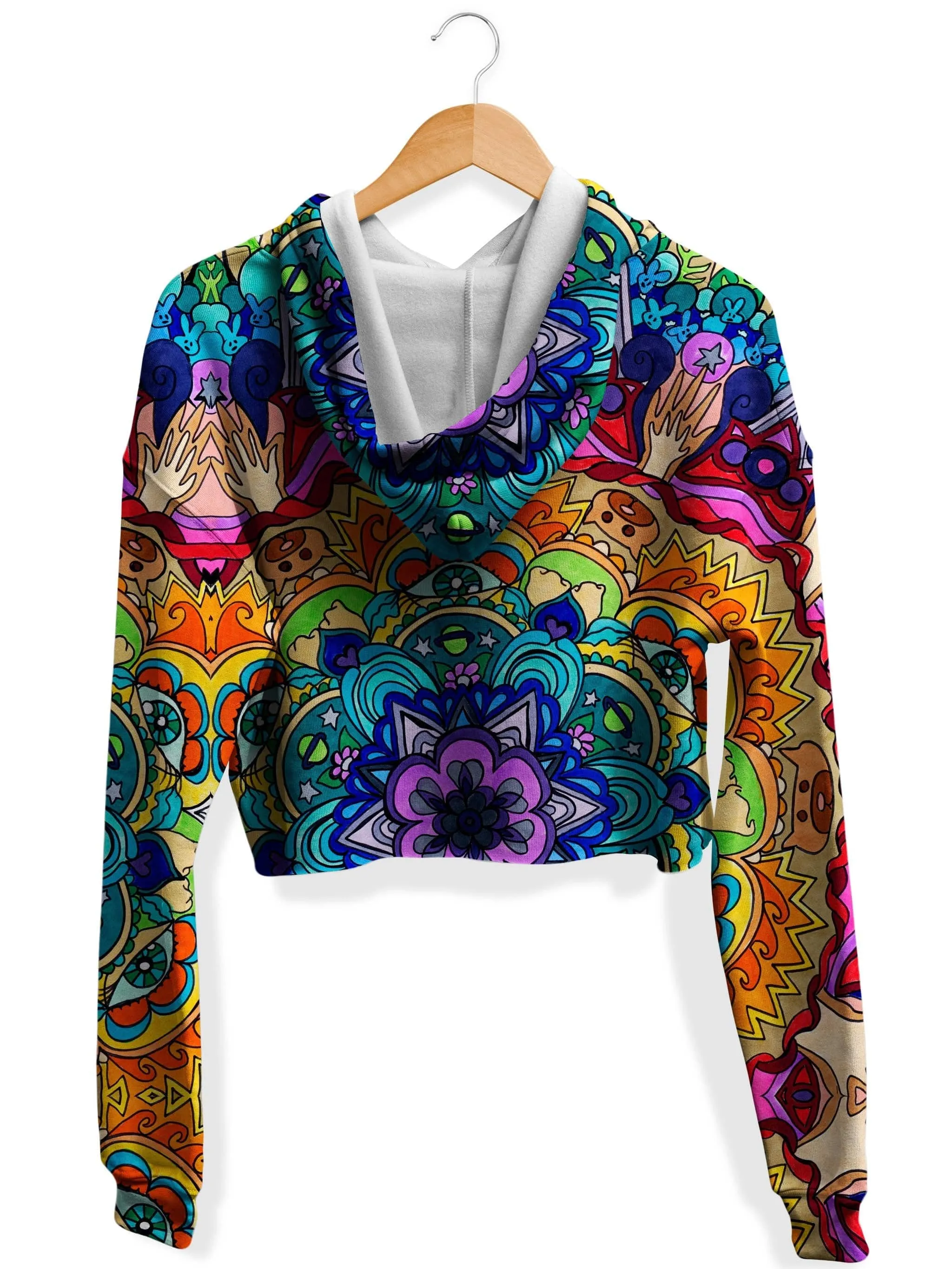 Microcosm Mandala Fleece Crop Hoodie