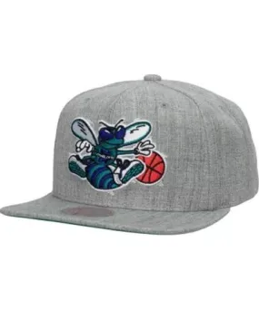 Mitchell & Ness Men's NBA Heather Charlotte Hornets Hardwood Classics 2.0 Snapback Hat