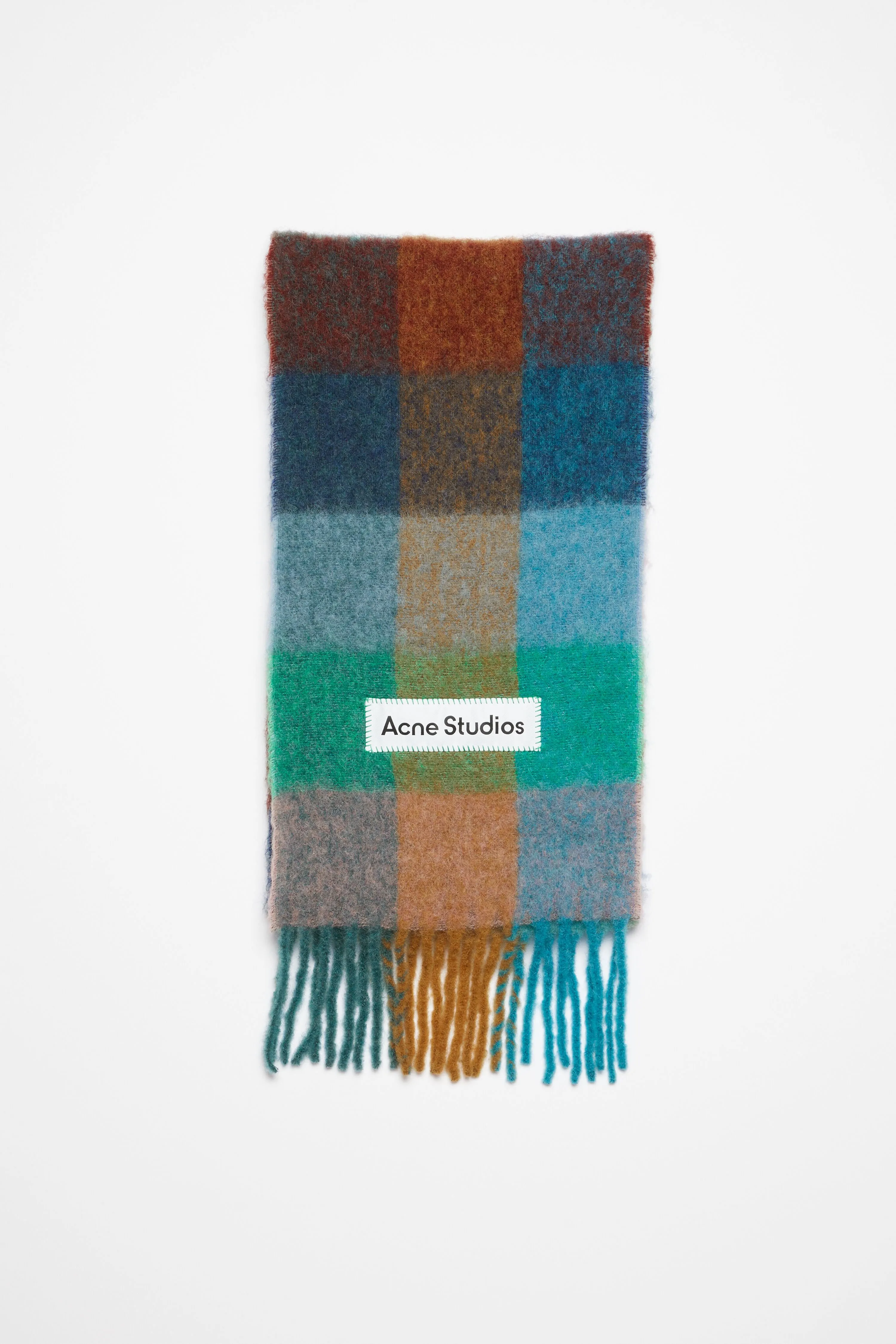 Mohair checked scarf