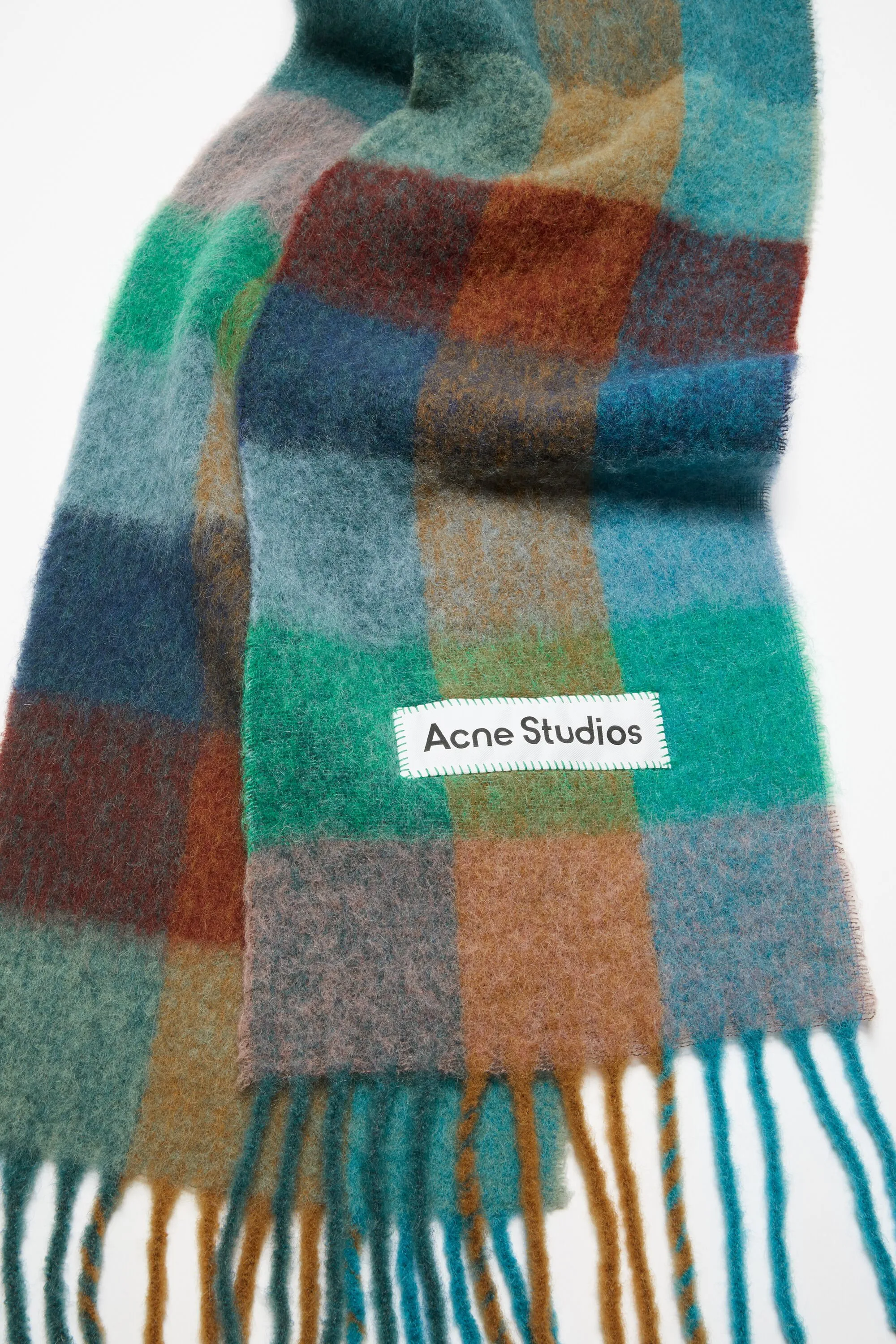 Mohair checked scarf