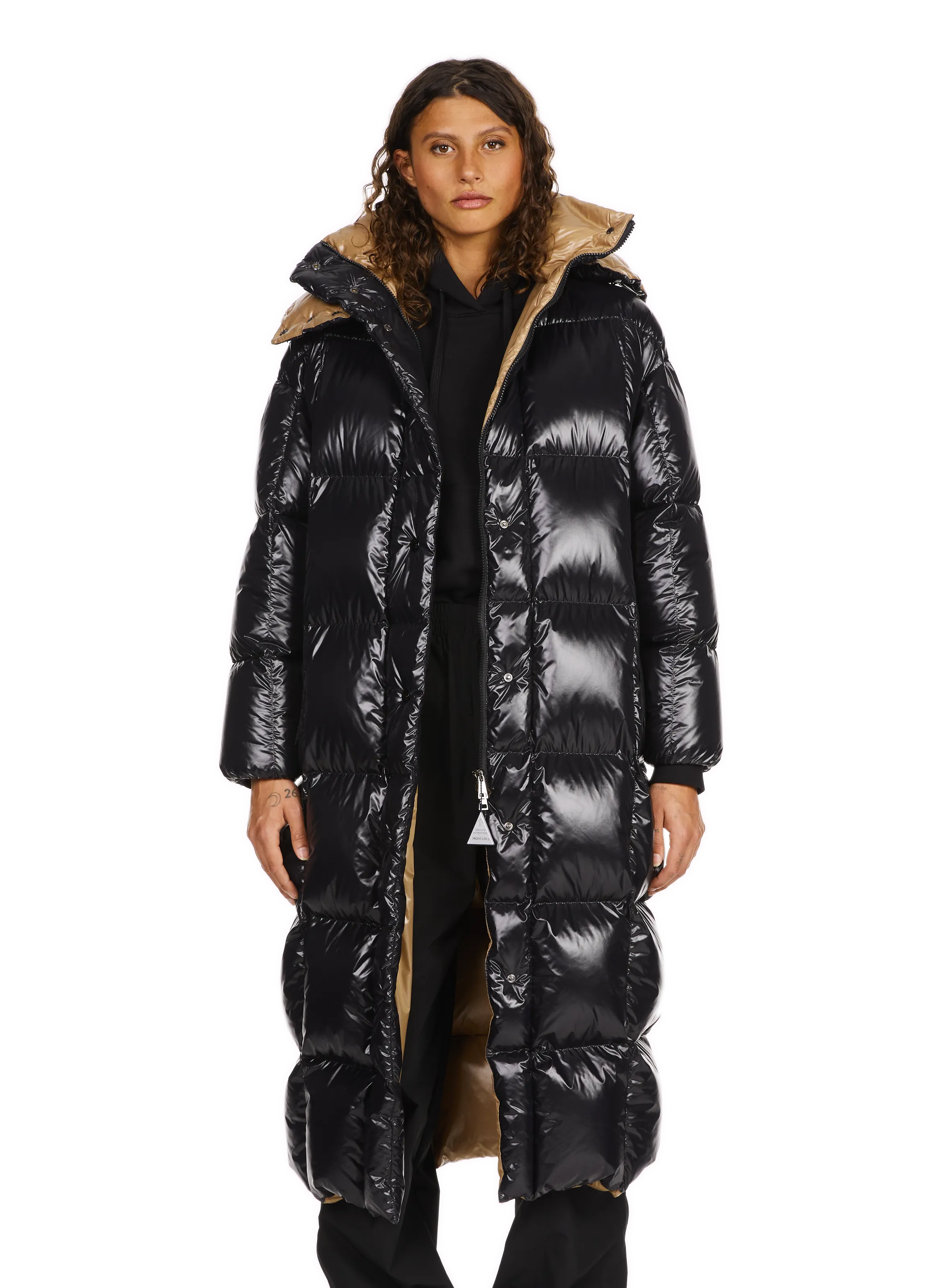 MONCLER  Quilted Long Puffer Coat - Black