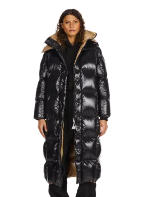 MONCLER  Quilted Long Puffer Coat - Black