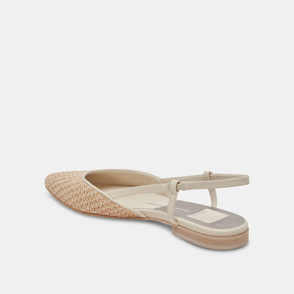 NARAH FLATS WHITE NATURAL RAFFIA– Dolce Vita 6943527698498