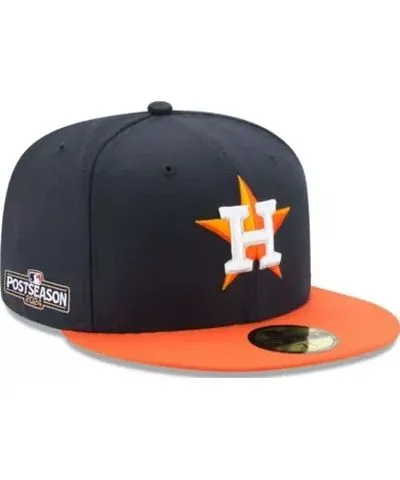 New Era Men's MLB Navy/Orange Houston Astros 2024 MLB season Side Patch 59FIFTY Fitted Hat