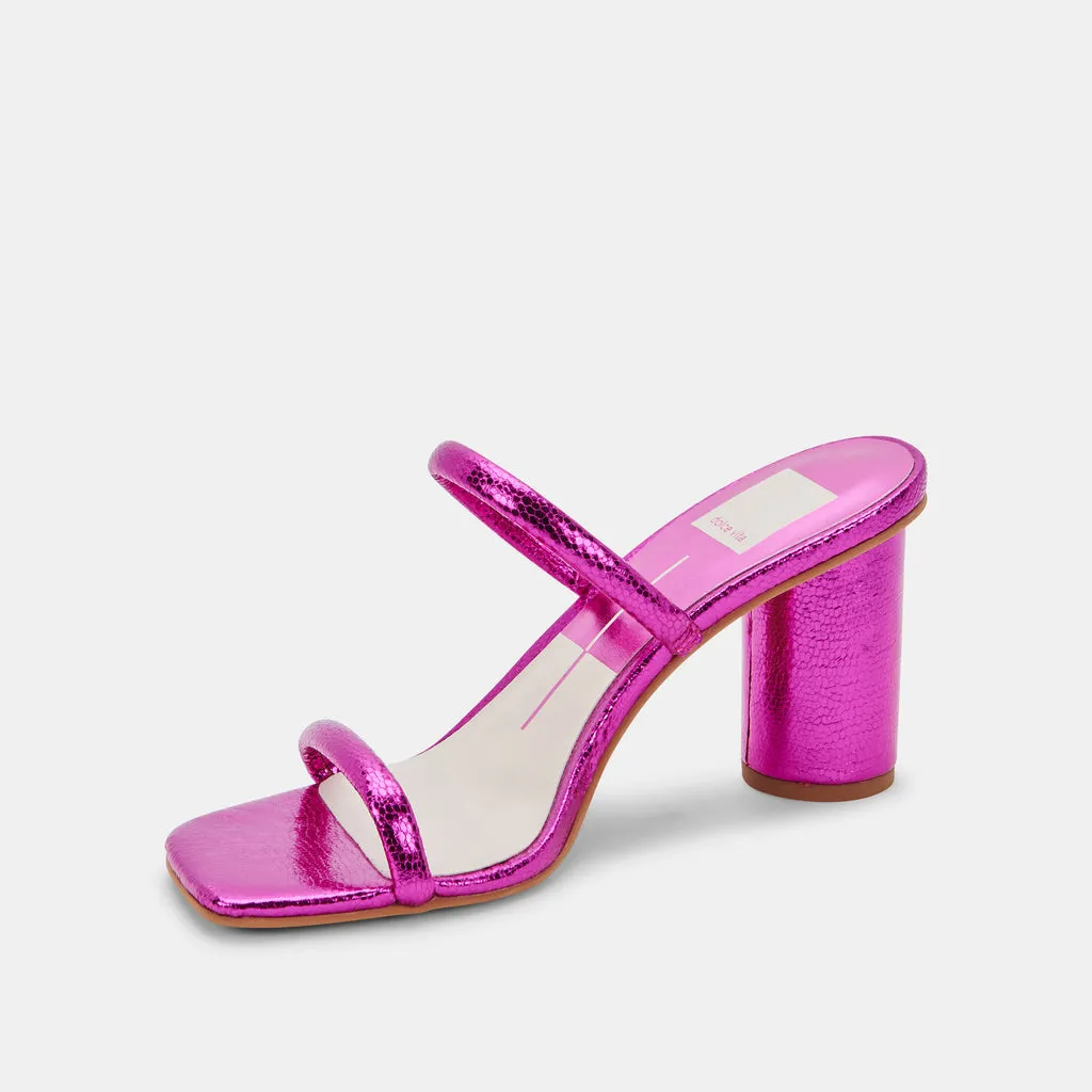 NOLES Heels Electric Pink Stella | Women's Chunky Round Heels– Dolce Vita 6771348144194