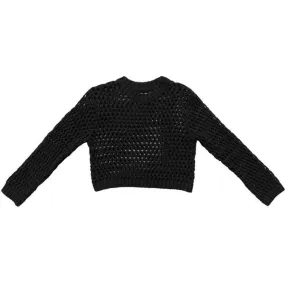 Open Knit Sweater - Black