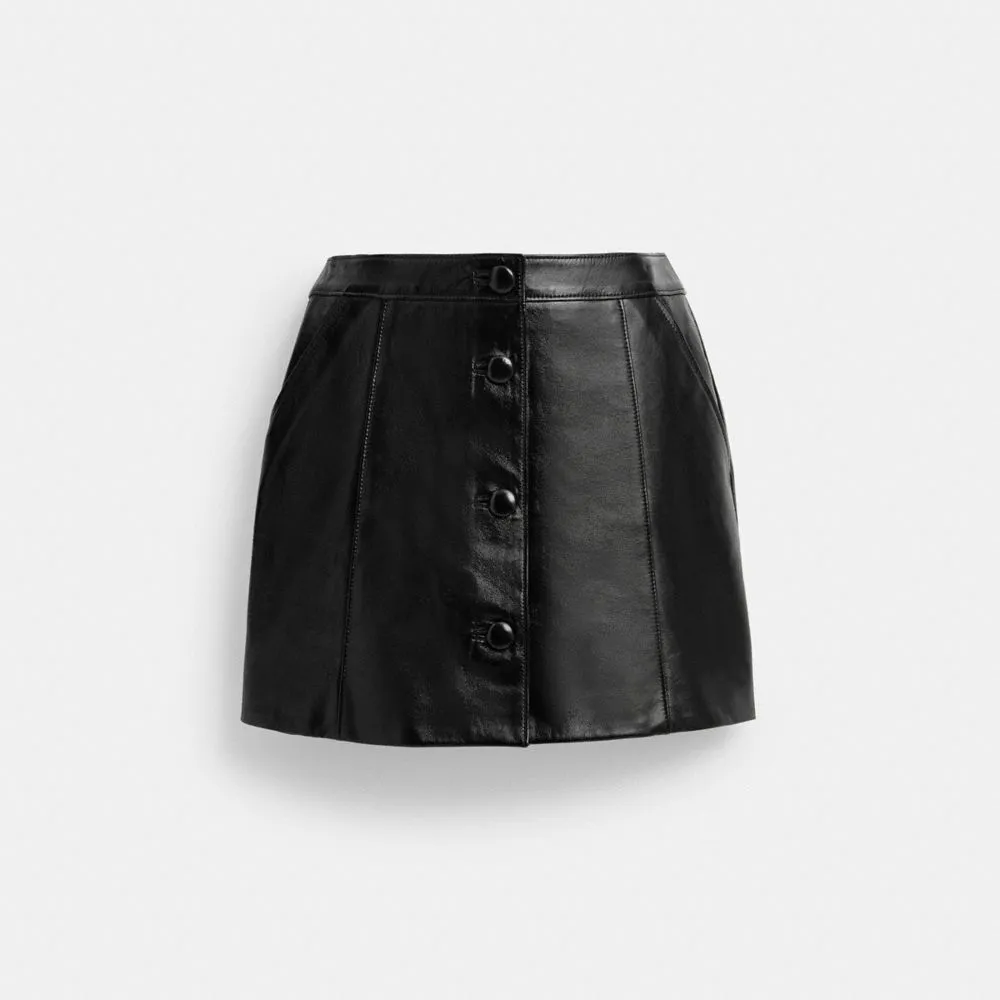 PATENT LEATHER MINI SKIRT