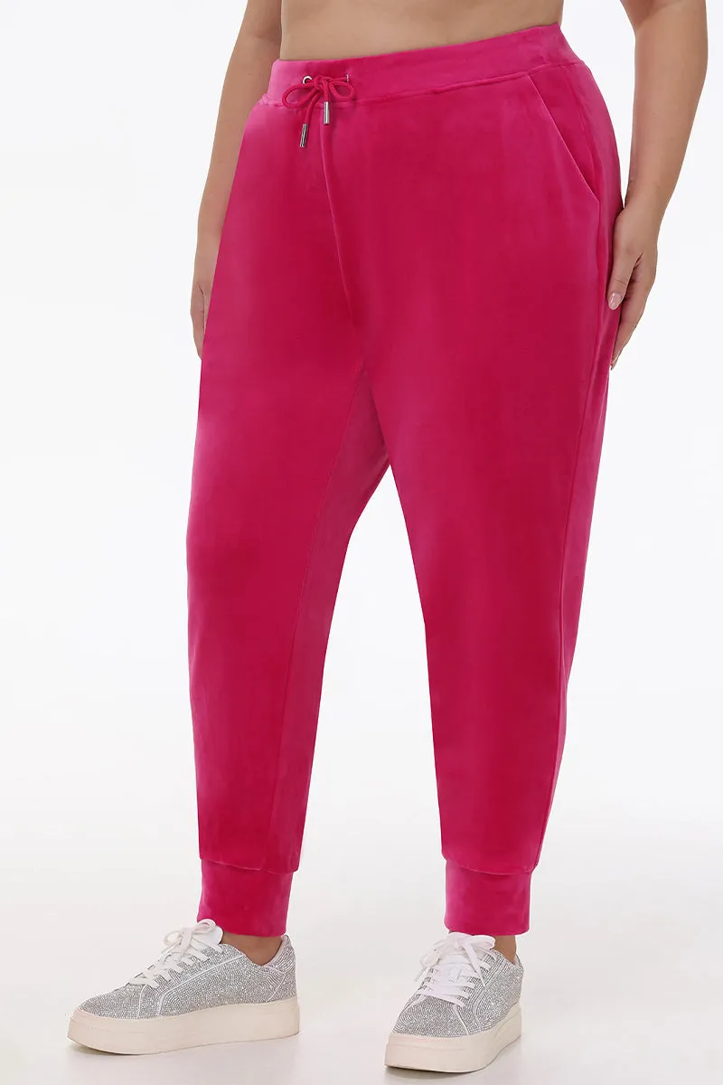 Plus-Size Big Bling Velour Jogger