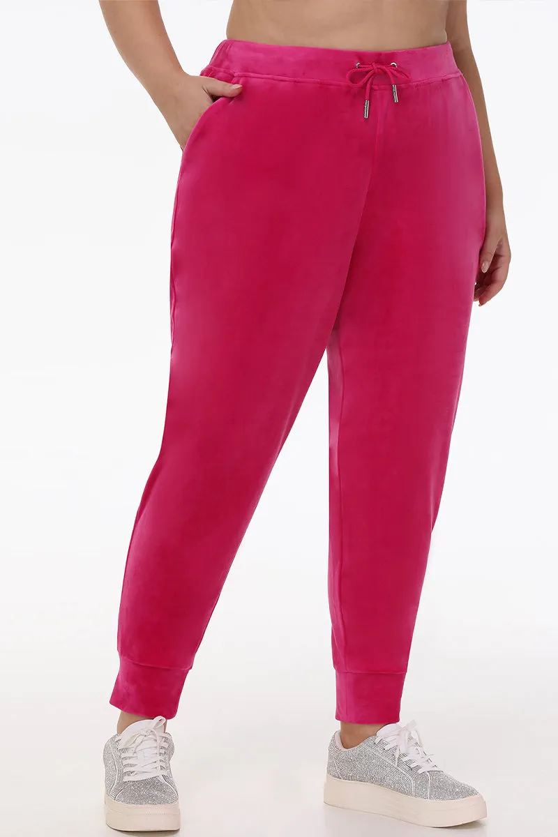 Plus-Size Big Bling Velour Jogger