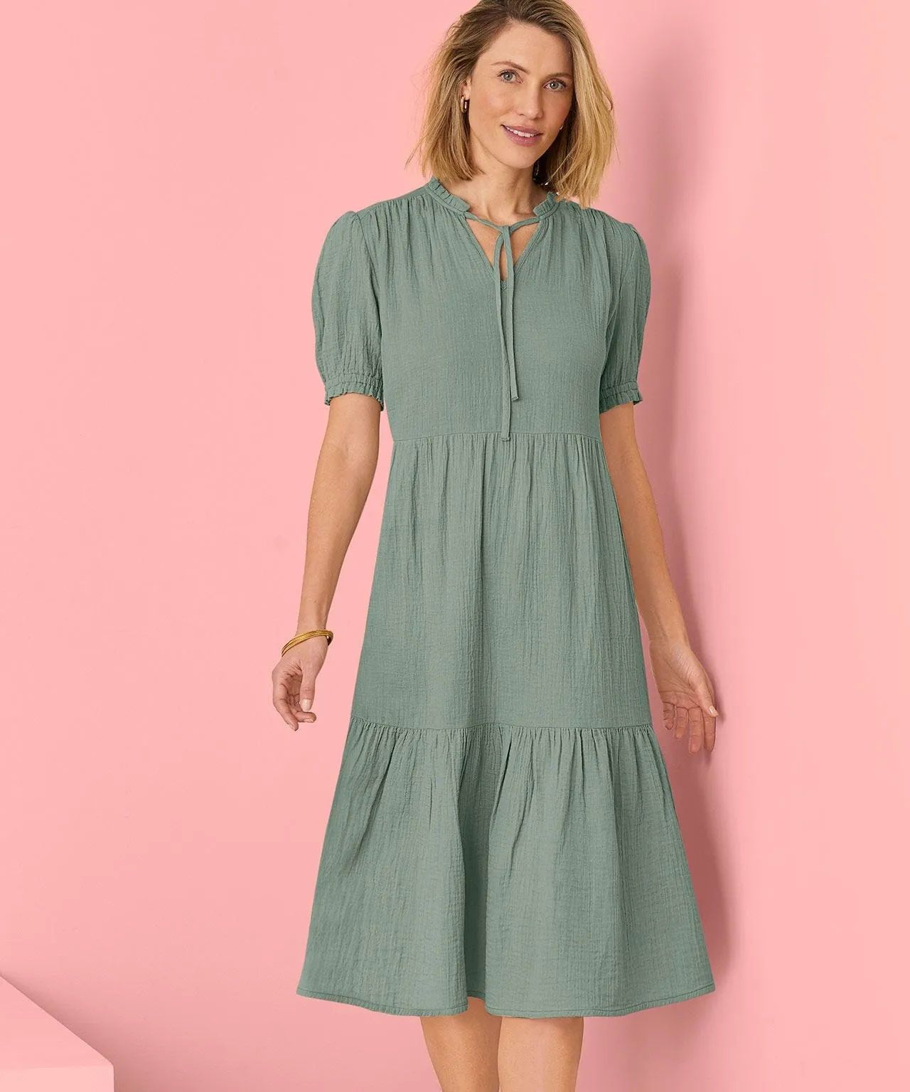 Pure Cotton Tiered Dress