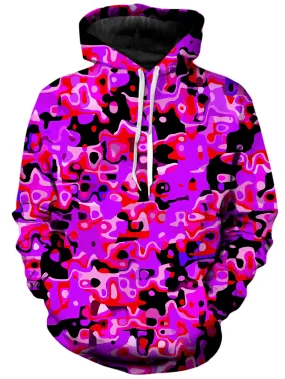 Purple Red and Black Rave Camo Melt Unisex Hoodie