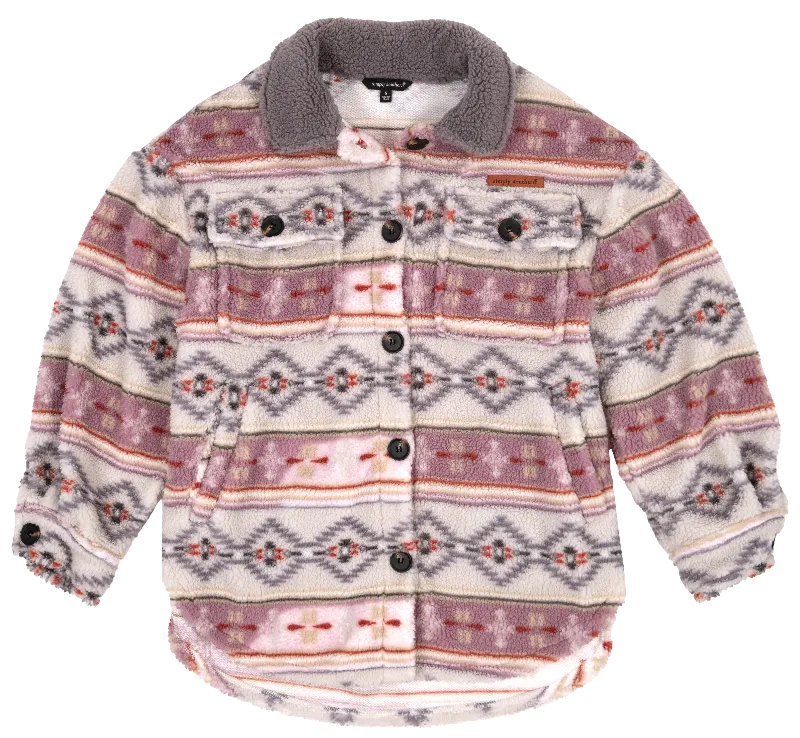 SALE Simply Southern Aztec Soft Sherpa Shacket Jacket