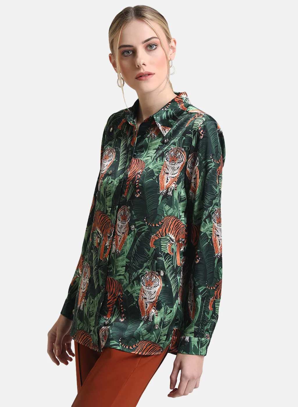 Satin Printed Loosed Shirt