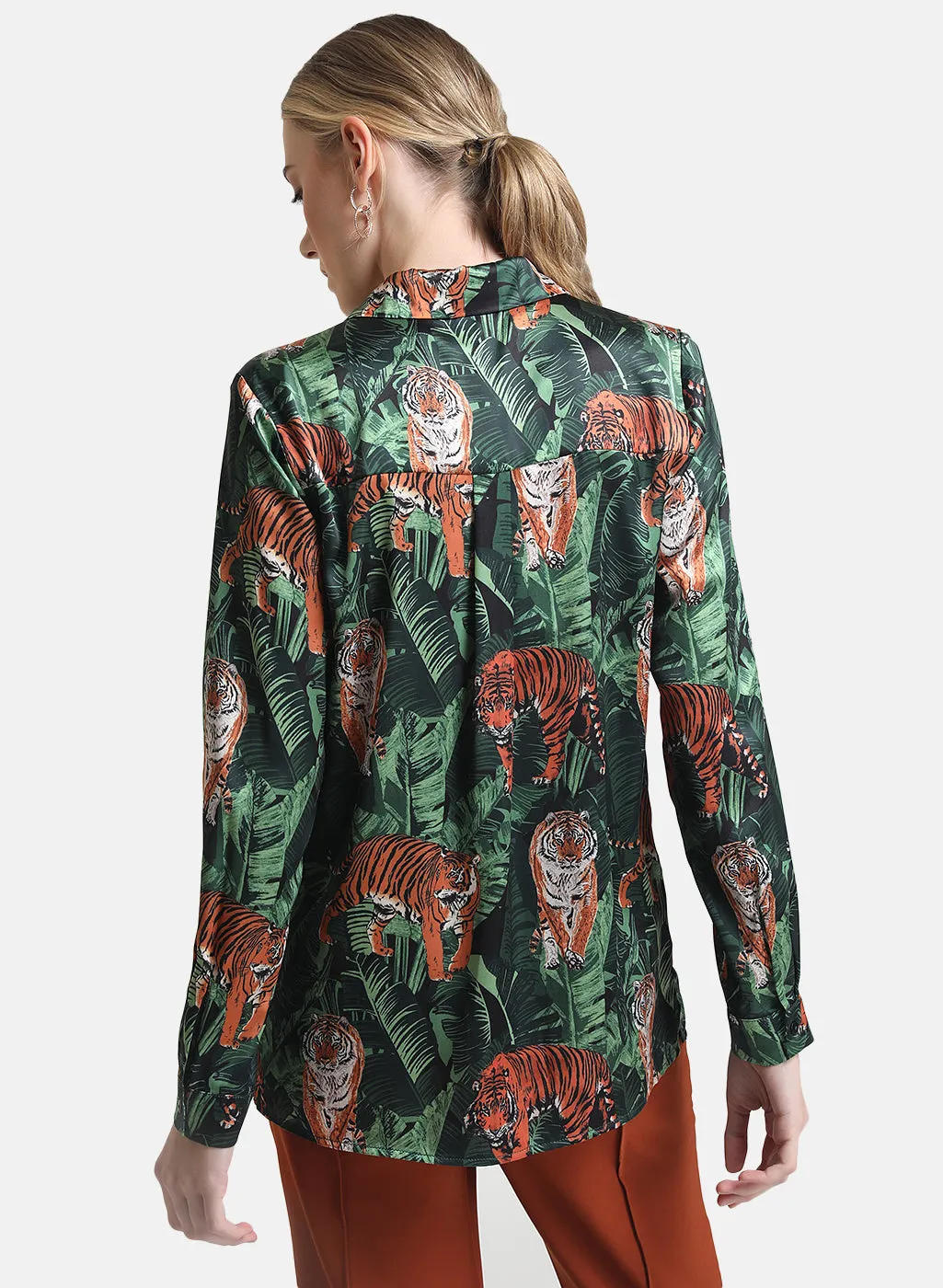 Satin Printed Loosed Shirt