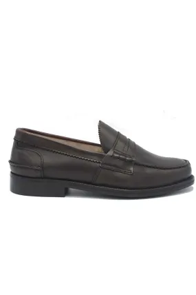 SAXONE OF SCOTLAND PENNY LOAFER PELLE MARRONE