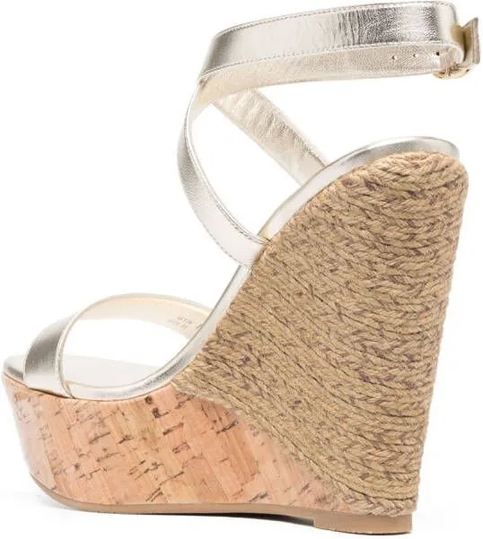 Stuart Weitzman 130mm open-toe platform sandals Gold