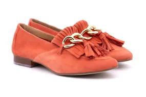 Suede Loafer with Fringes