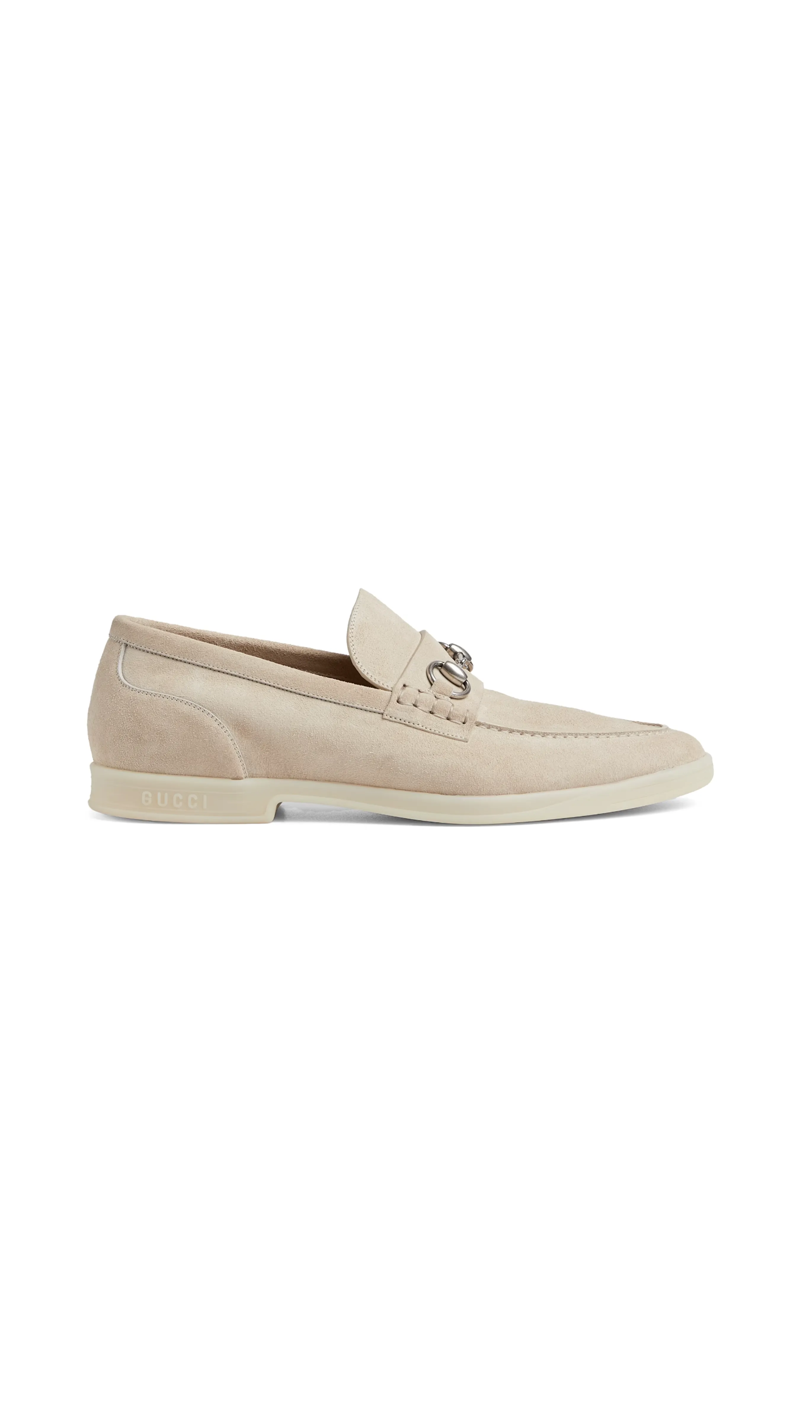 Suede Loafer with Horsebit - Oatmeal