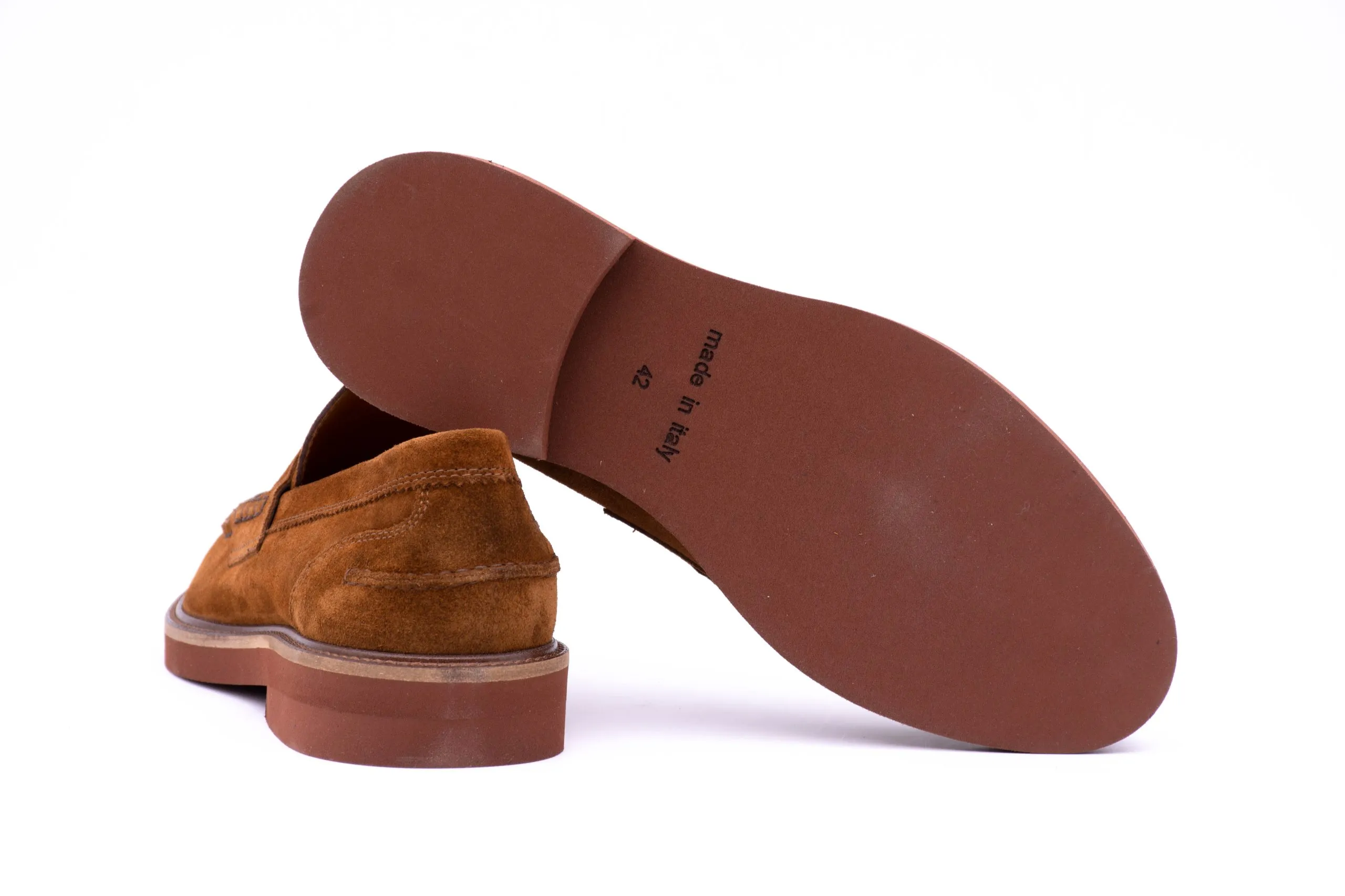 Suede loafer with loop