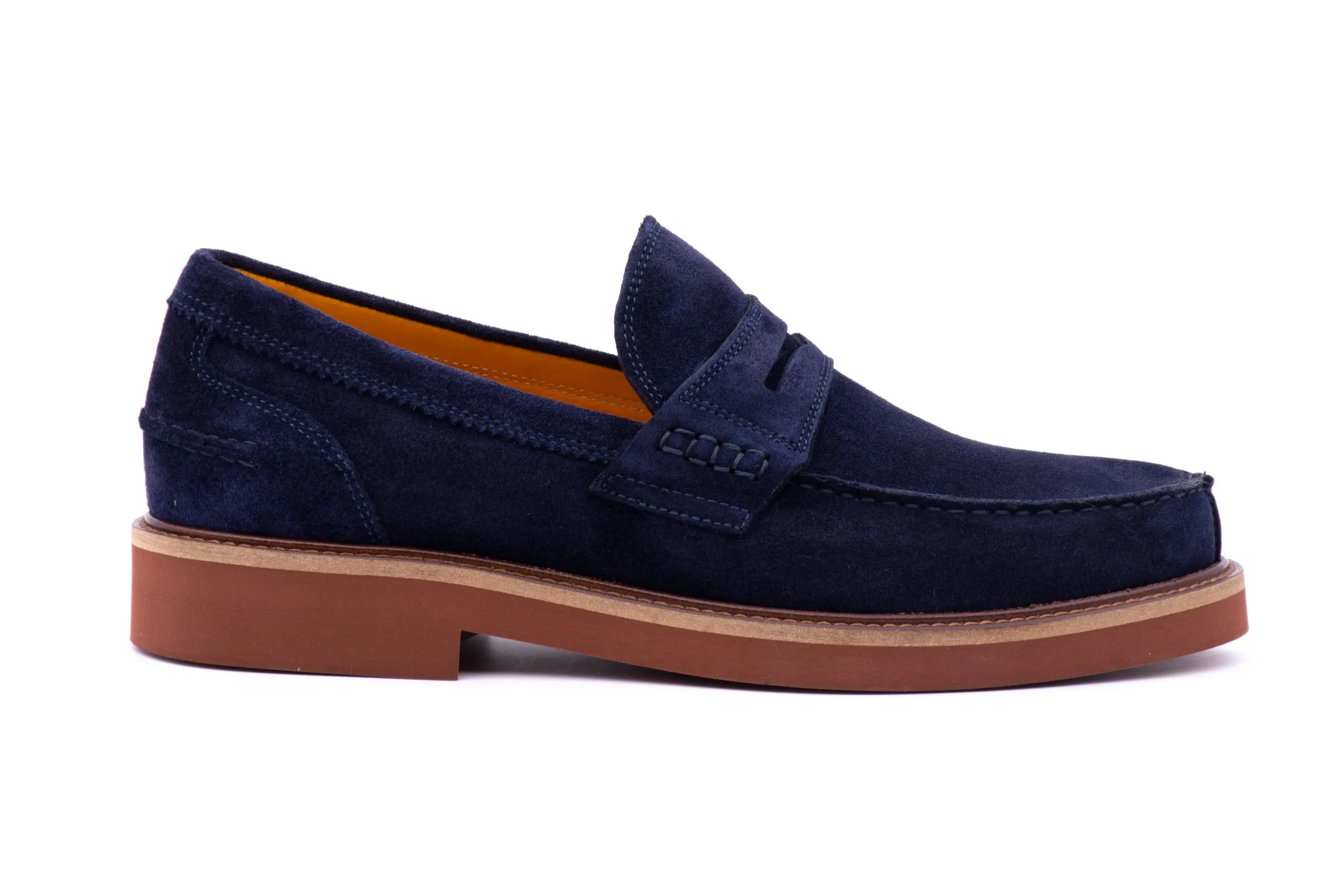 Suede loafer with loop