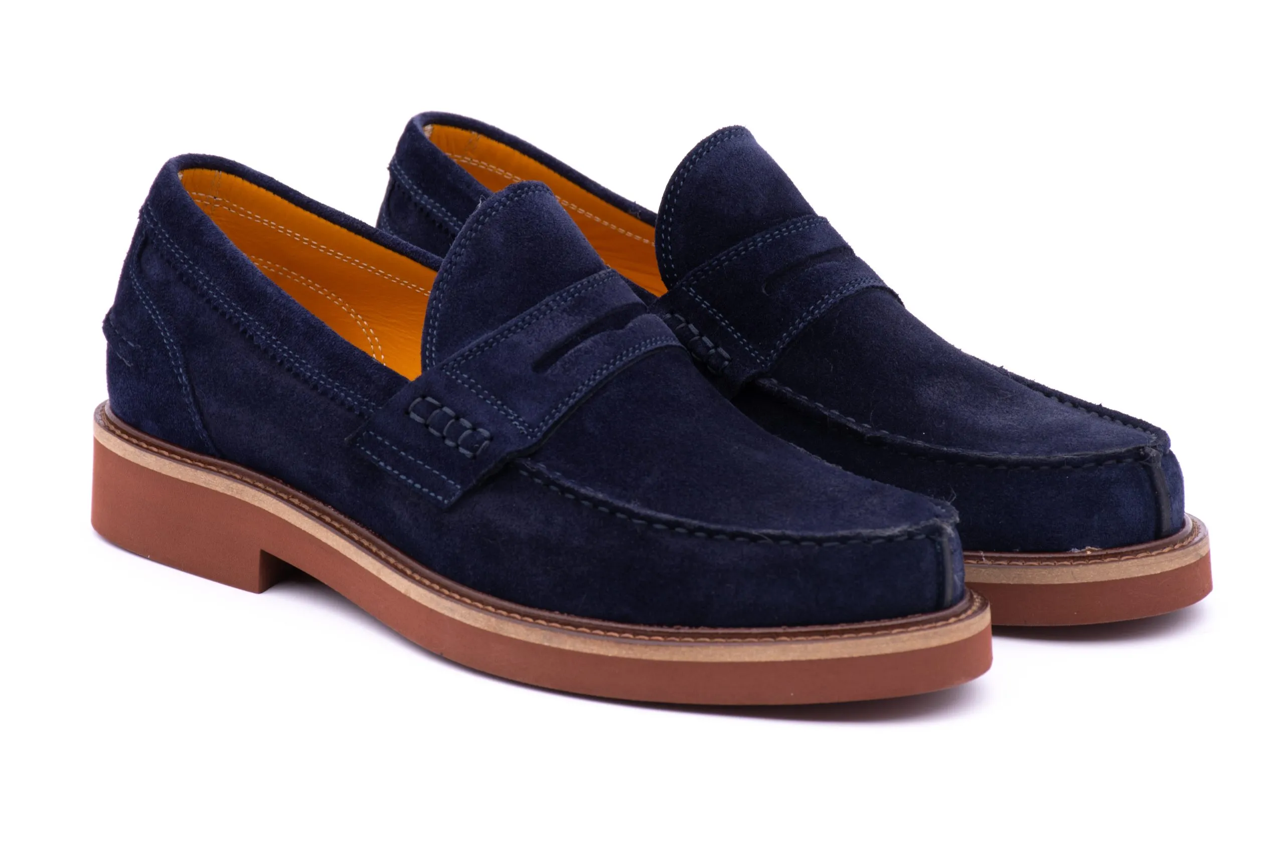 Suede loafer with loop