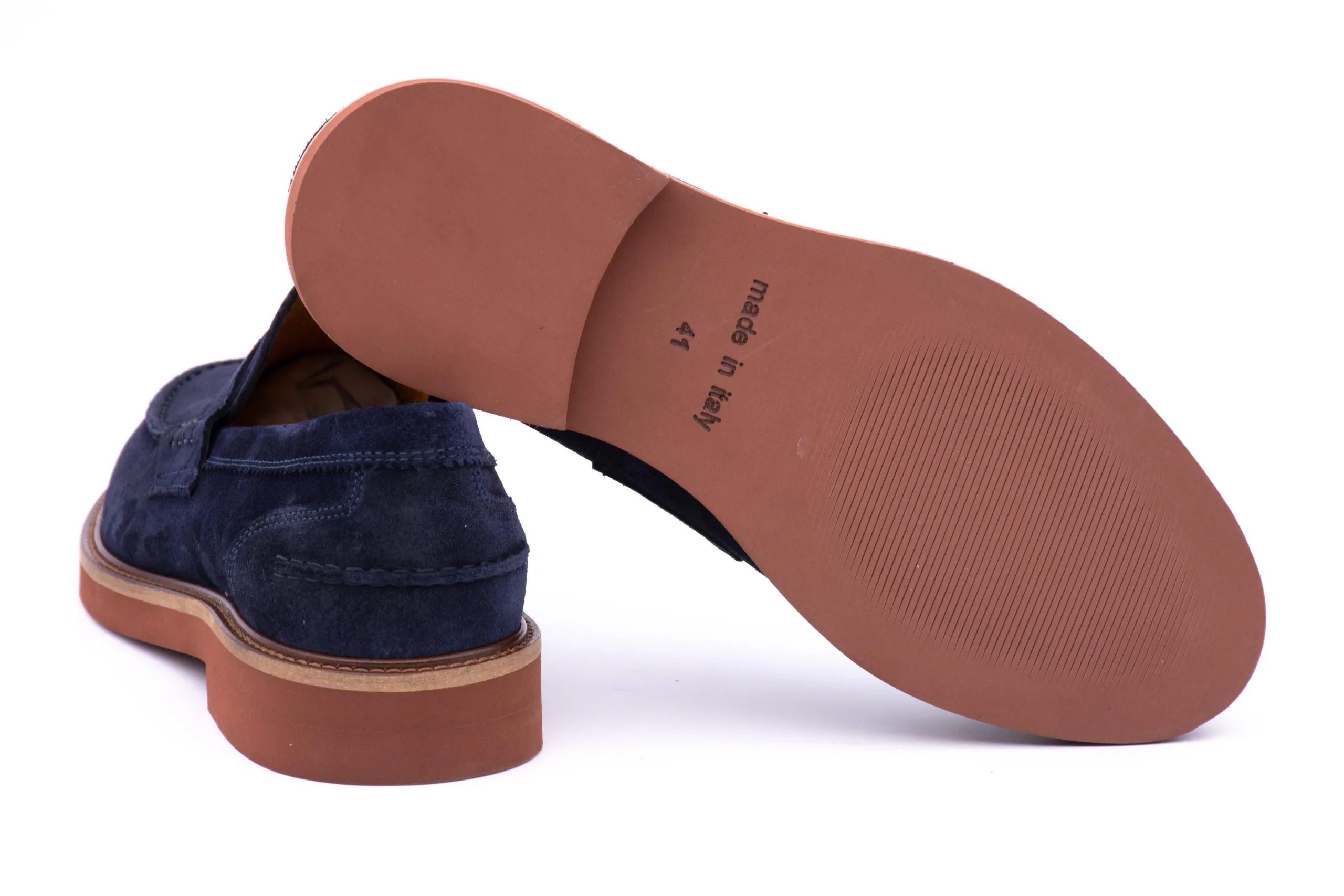 Suede loafer with loop