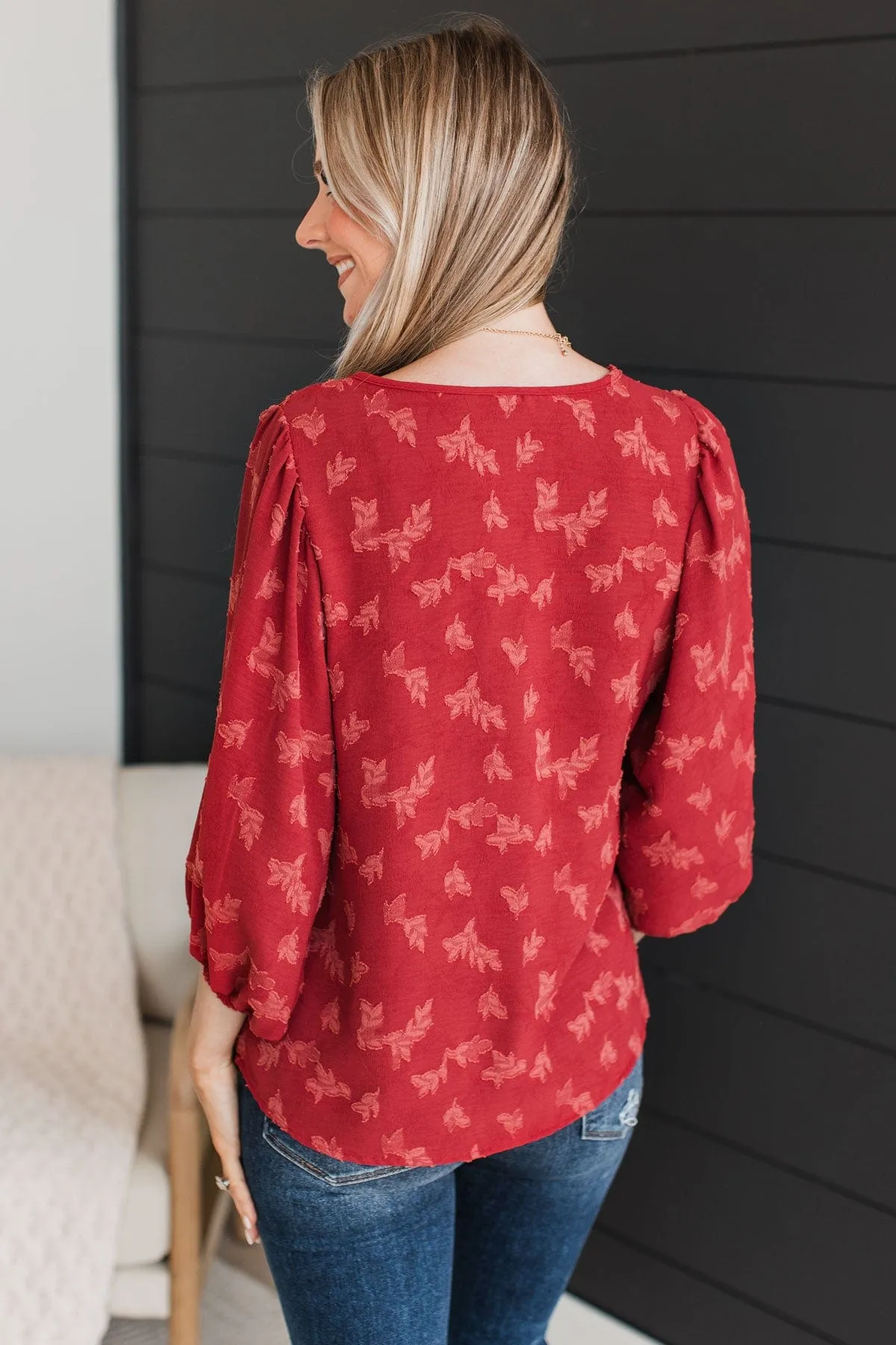 Sweet Compliments Floral Blouse- Marsala