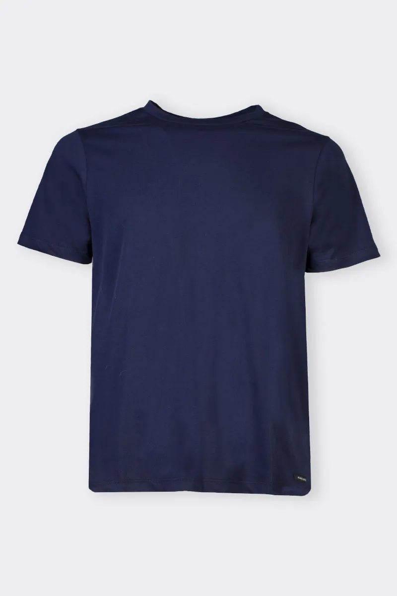 T-SHIRT A MANICHE CORTE BLU