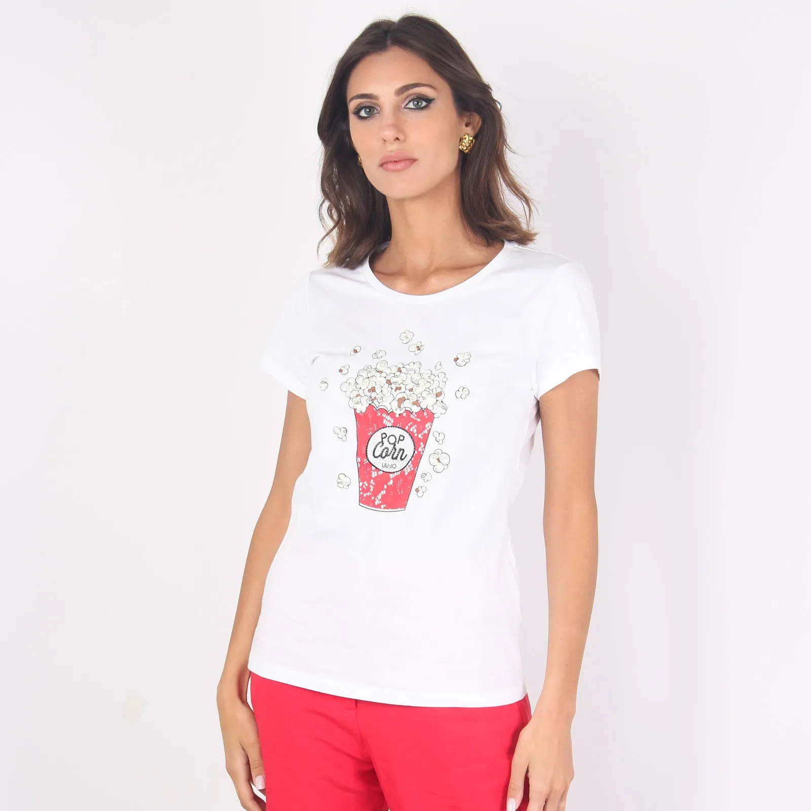 T-shirt Stampa Popcorn Bco/liujo