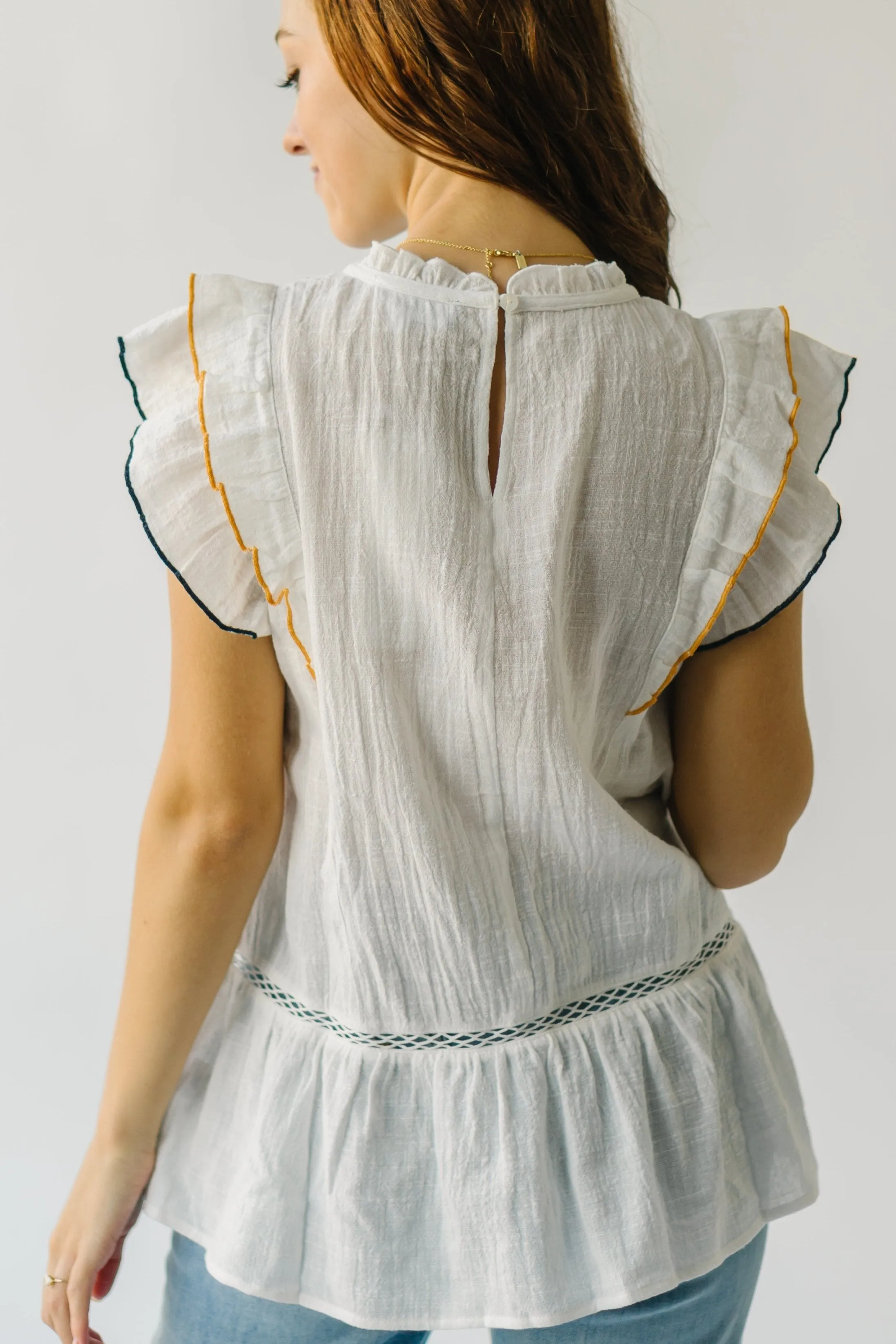 The Kimmell Embroidered Blouse in White