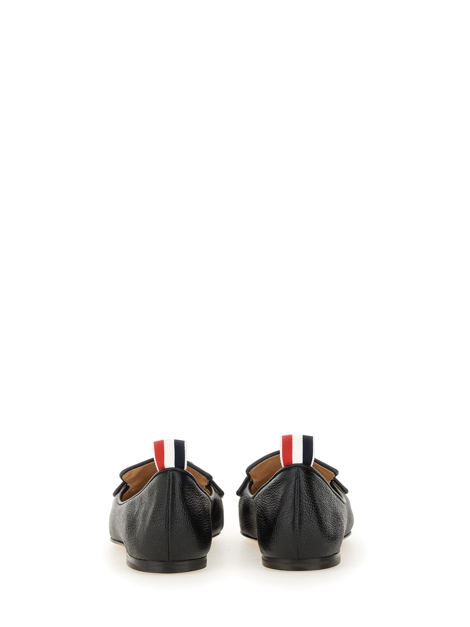 THOM BROWNE    PEBBLE GRAIN LEATHER THREE BOW LOAFER