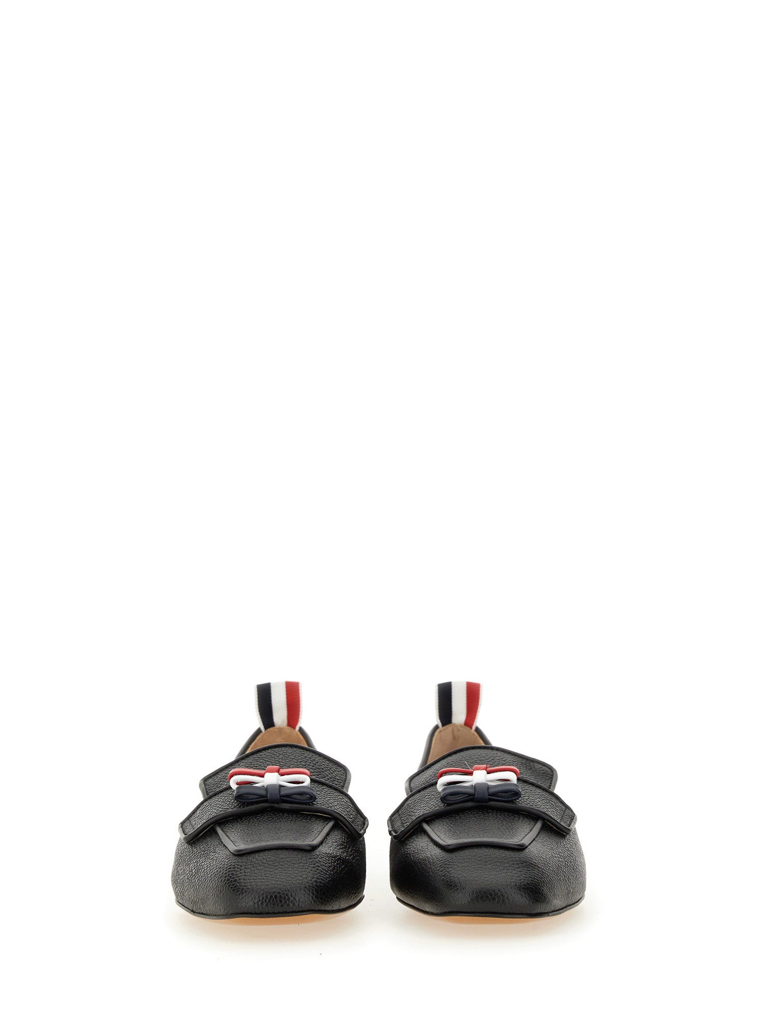 THOM BROWNE    PEBBLE GRAIN LEATHER THREE BOW LOAFER