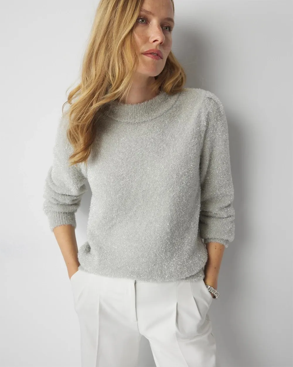 Tinsel Trim Sweater