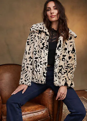 Together Short Leopard Fur Coat | Kaleidoscope