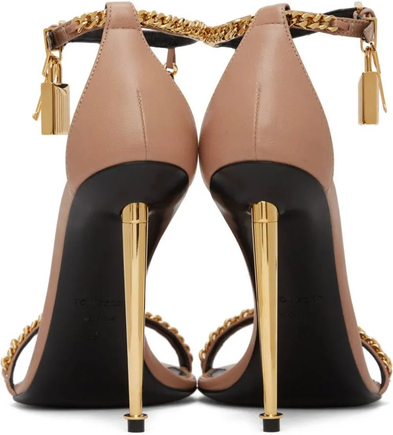 TOM FORD Beige Padlock Naked Heeled Sandals