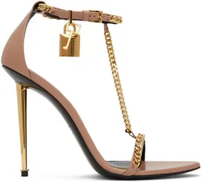 TOM FORD Beige Padlock Naked Heeled Sandals