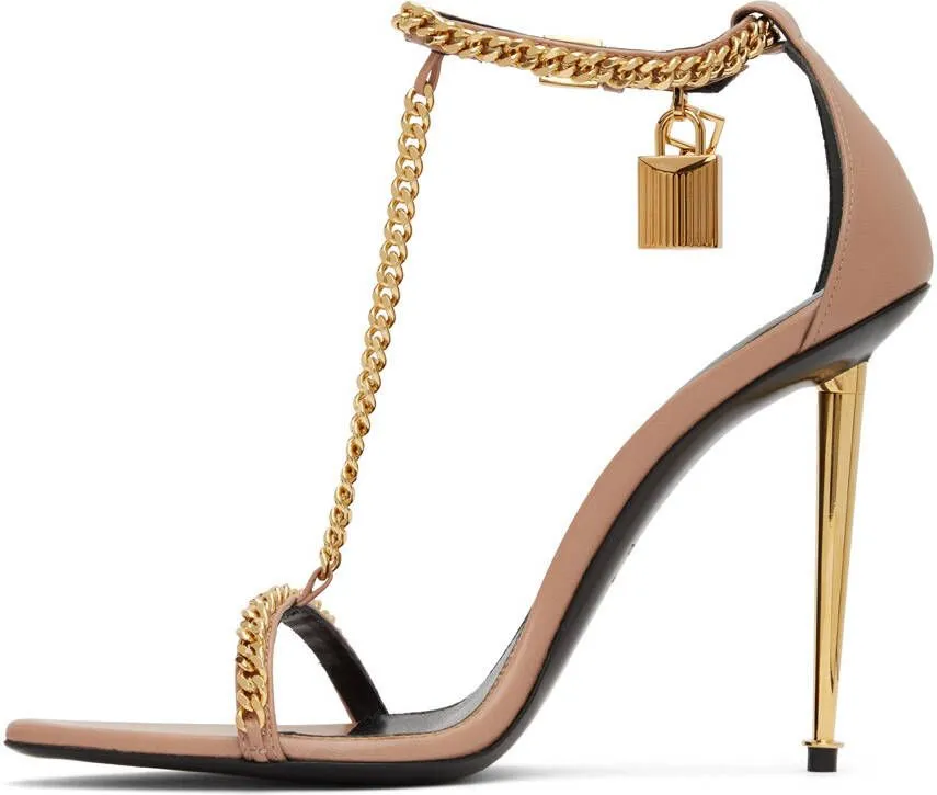 TOM FORD Beige Padlock Naked Heeled Sandals